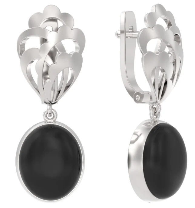 Серьги подвесные из серебра