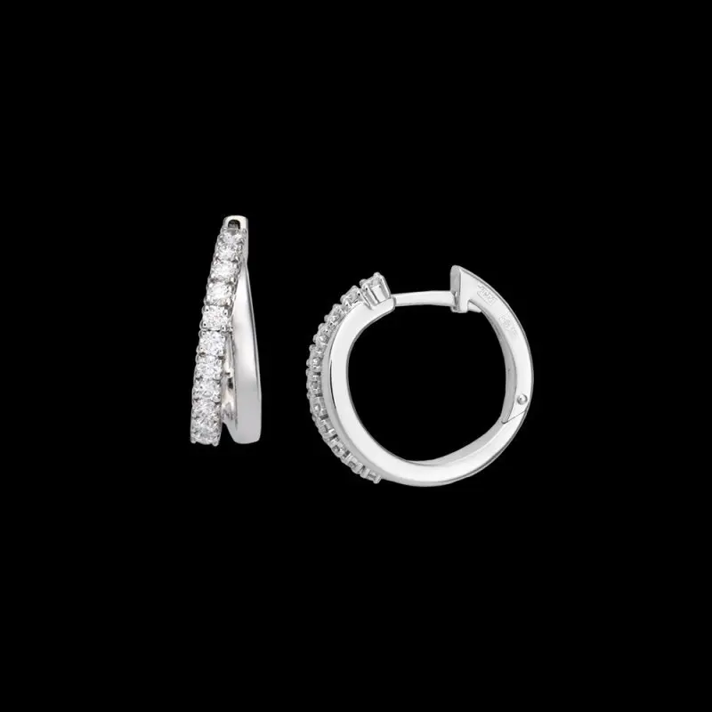 Серьги с английским замком из белого золота