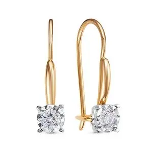 Серьги детские из комбинированного золота