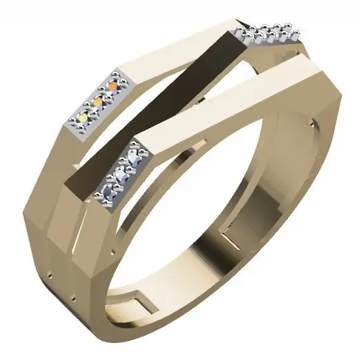 Кольцо декоративное из красного золота