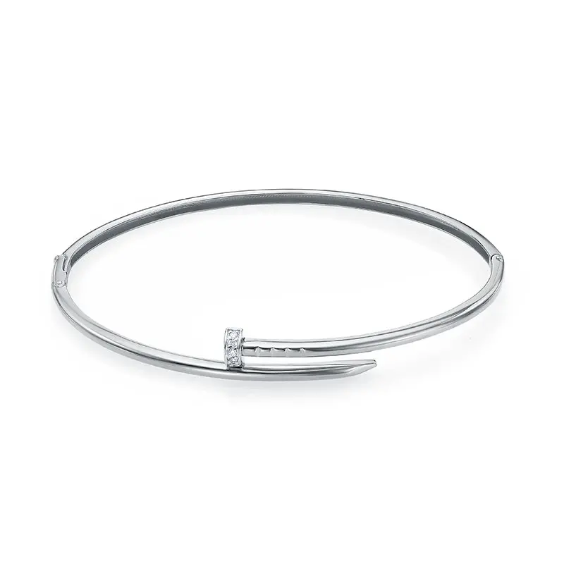 Браслет жесткий из белого золота