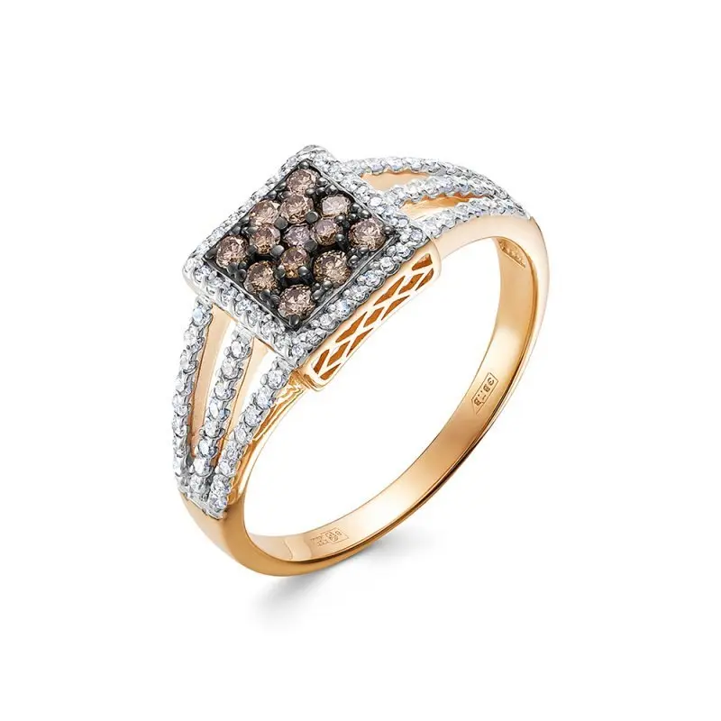 Кольцо декоративное из комбинированного золота