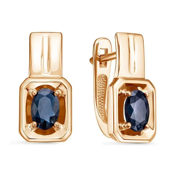 Серьги с английским замком из комбинированного золота