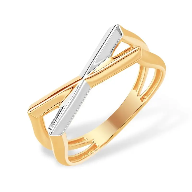 Кольцо декоративное из комбинированного золота