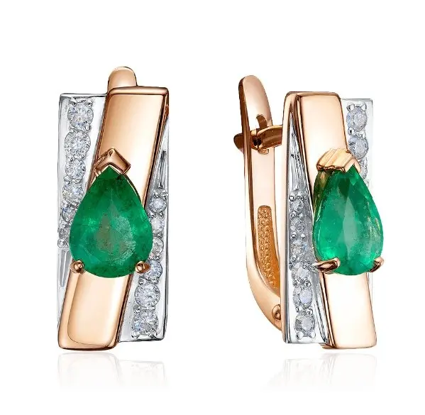 Серьги с английским замком из красного золота