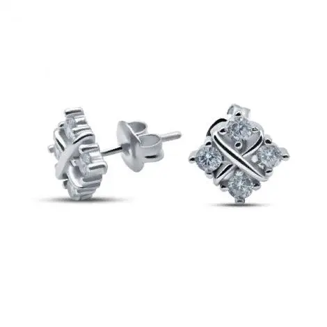 Серьги пуссеты из серебра