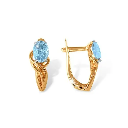 Серьги с английским замком из красного золота