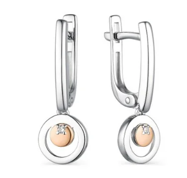 Серьги подвесные из серебра