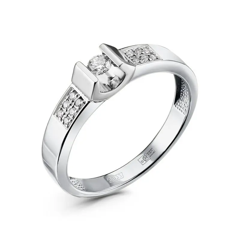 Кольцо декоративное из белого золота