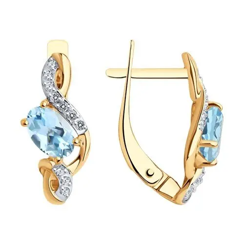 Серьги с английским замком из красного золота