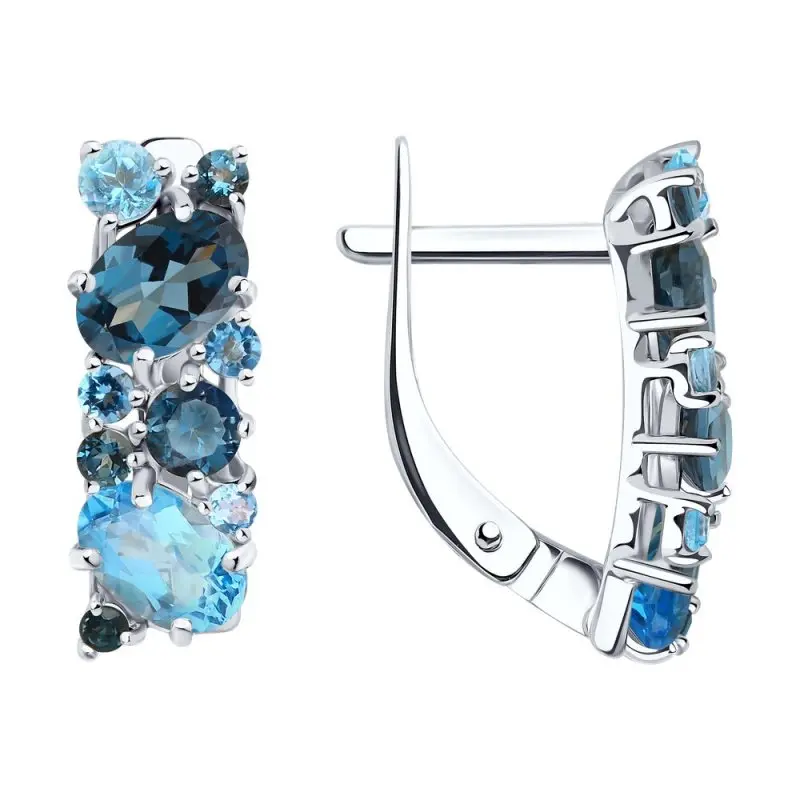 Серьги с английским замком из белого золота