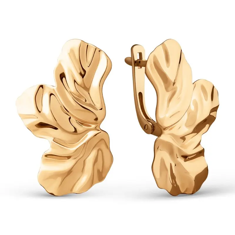 Серьги с английским замком из красного золота