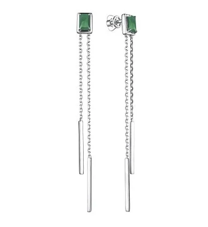 Серьги пуссеты из серебра с аметистами