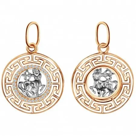 Подвеска знак зодиака из красного золота