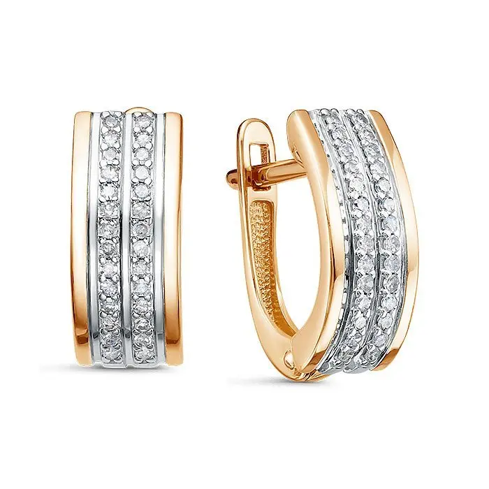 Серьги с английским замком из красного золота