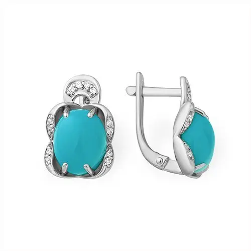 Серьги с английским замком из серебра