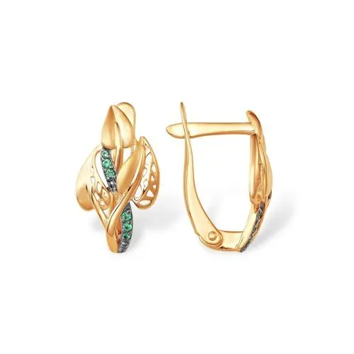 Серьги с английским замком из красного золота