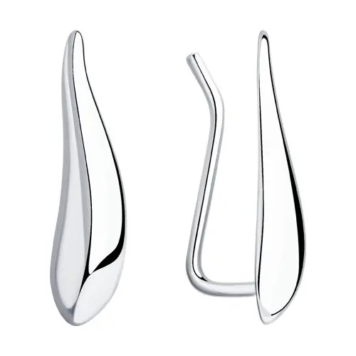 Серьги зажимы из серебра