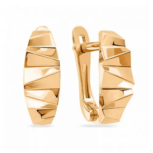 Серьги с английским замком из красного золота