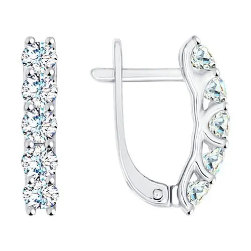 Серьги с английским замком из белого золота