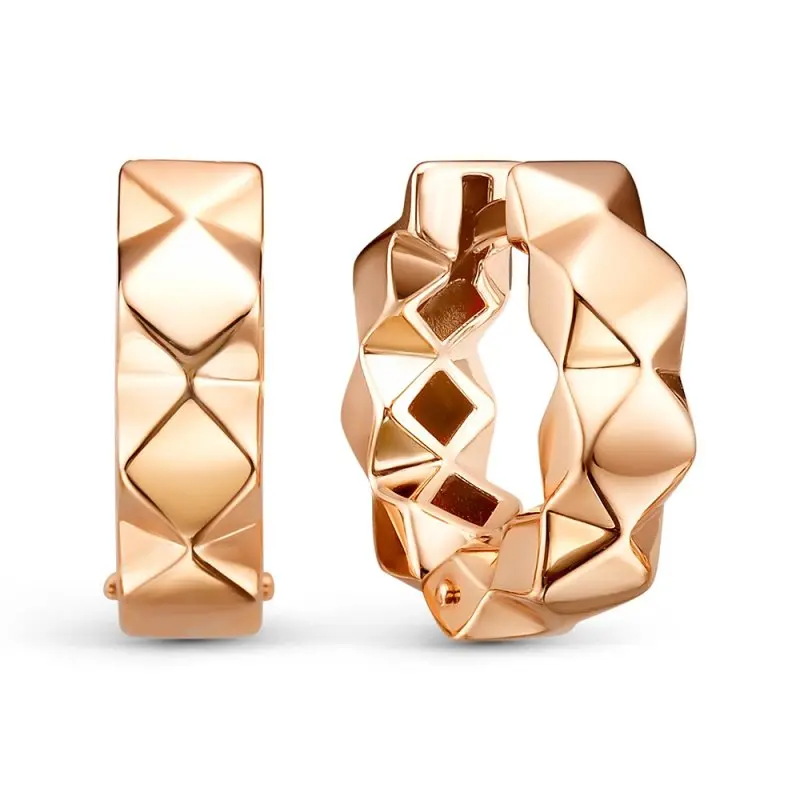 Серьги с английским замком из красного золота