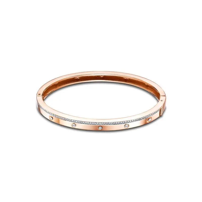 Браслет жесткий из красного золота