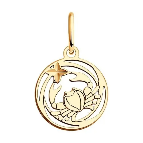 Подвеска знак зодиака из красного золота