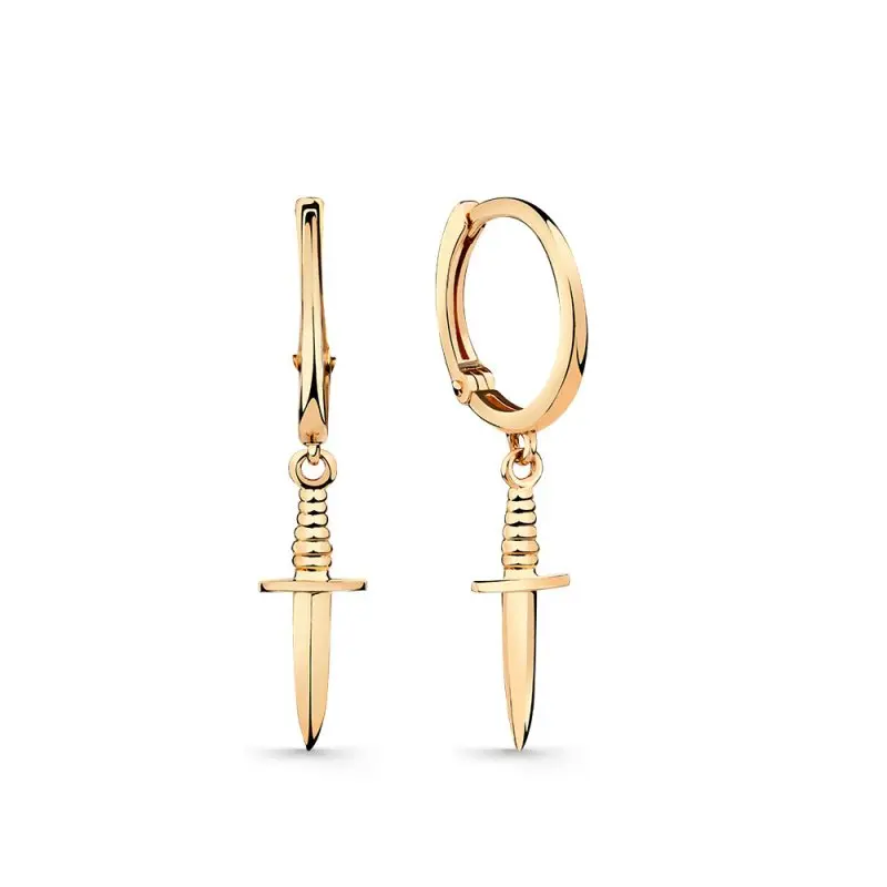 Серьги конго из красного золота