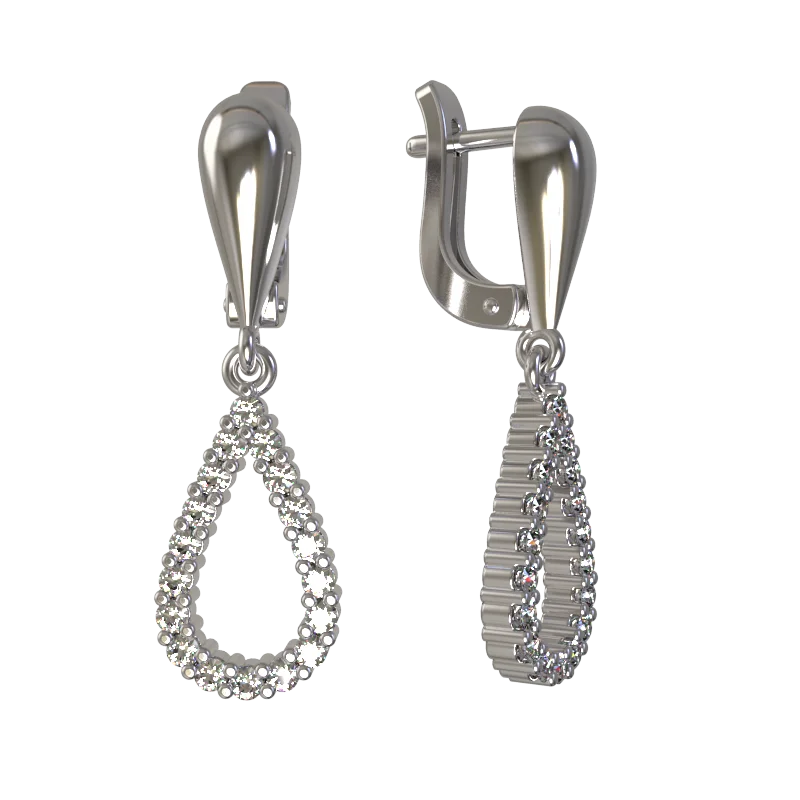 Серьги подвесные из серебра