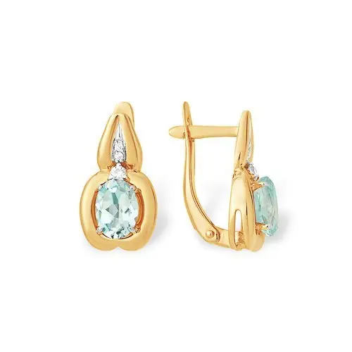 Серьги с английским замком из красного золота