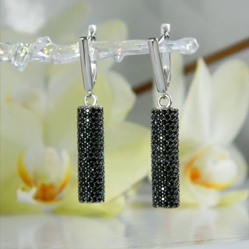 Серьги подвесные из серебра