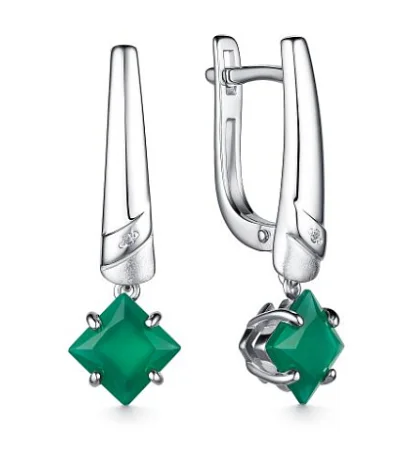 Серьги подвесные из серебра