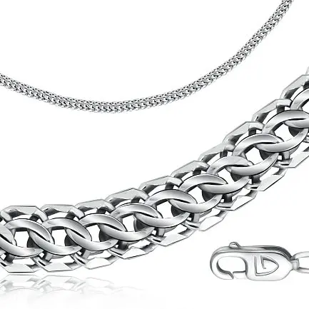 Браслет цепочный из белого золота