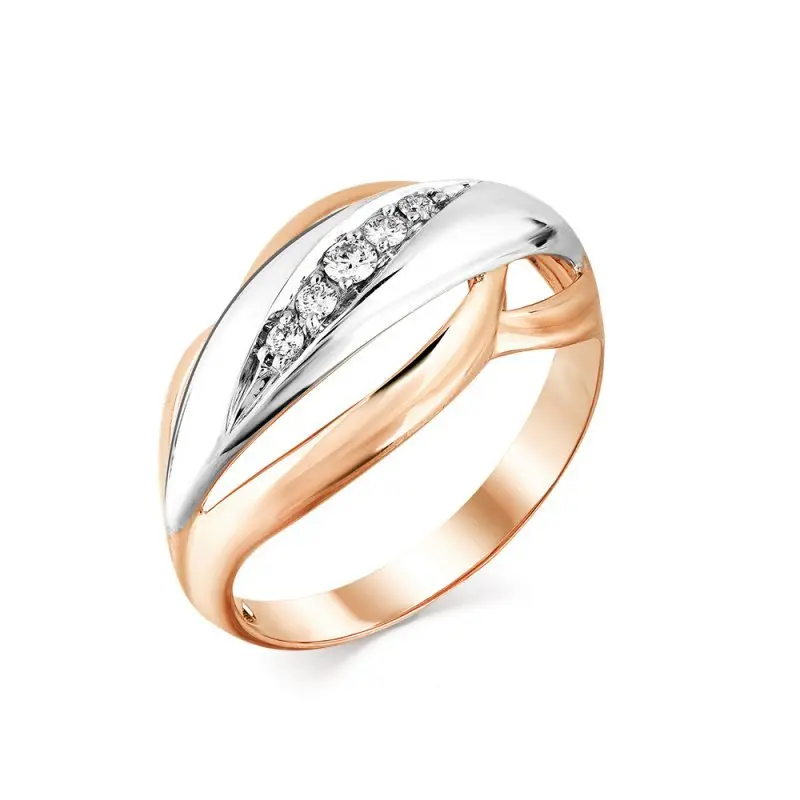 Кольцо декоративное из комбинированного золота