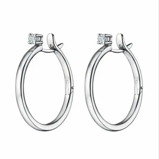 Серьги конго из белого золота