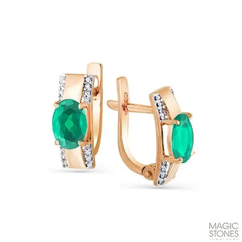 Серьги с английским замком из красного золота