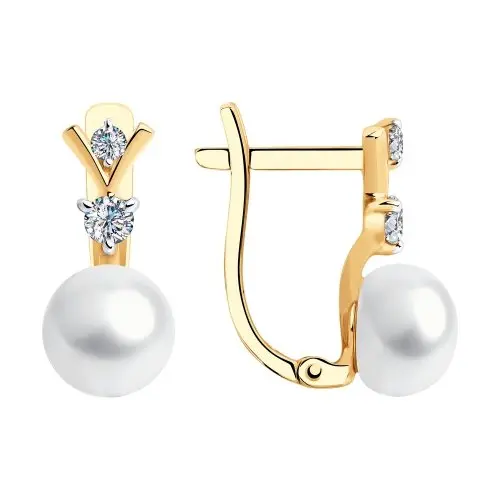 Серьги с английским замком из красного золота