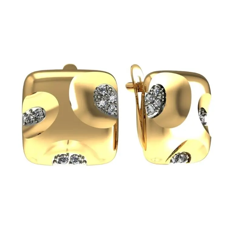 Серьги с английским замком из красного золота