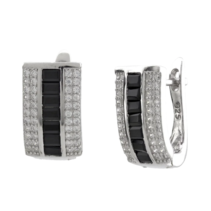 Серьги с английским замком из серебра