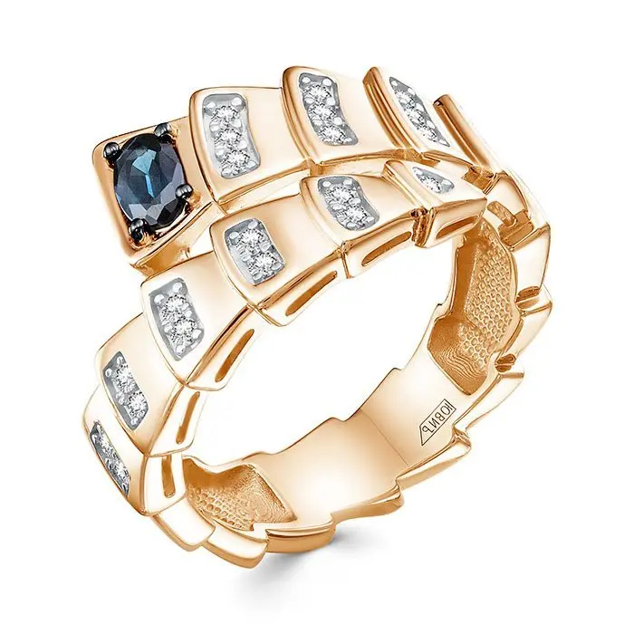 Кольцо декоративное из комбинированного золота