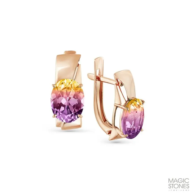 Серьги с английским замком из красного золота