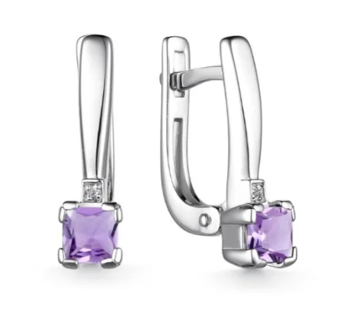 Серьги с английским замком из серебра