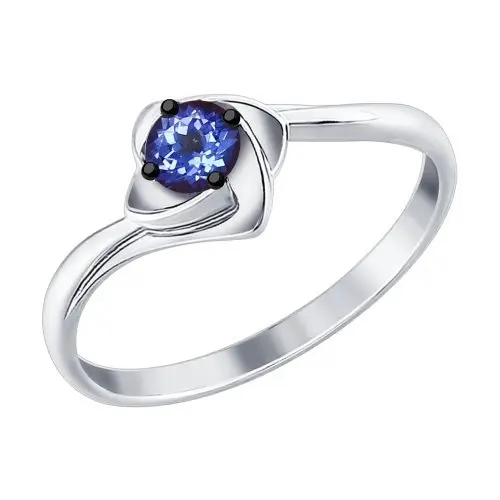 Кольцо декоративное из белого золота