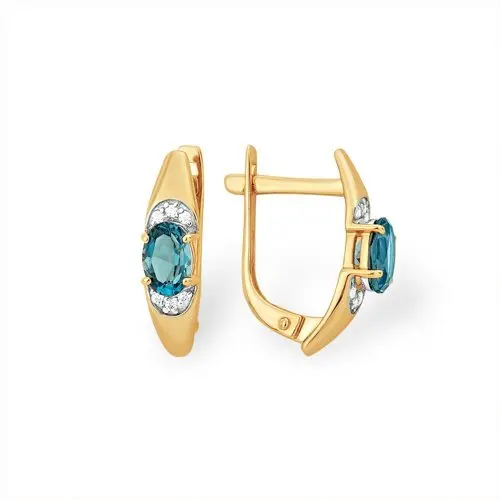 Серьги с английским замком из красного золота