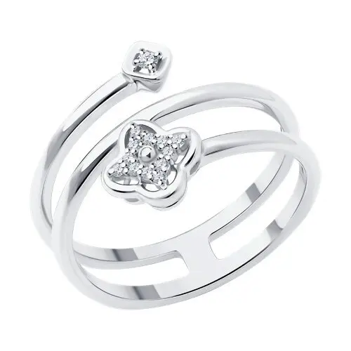 Кольцо декоративное из белого золота