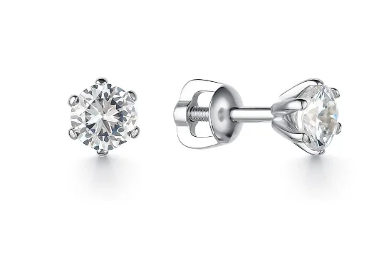 Серьги пуссеты из серебра