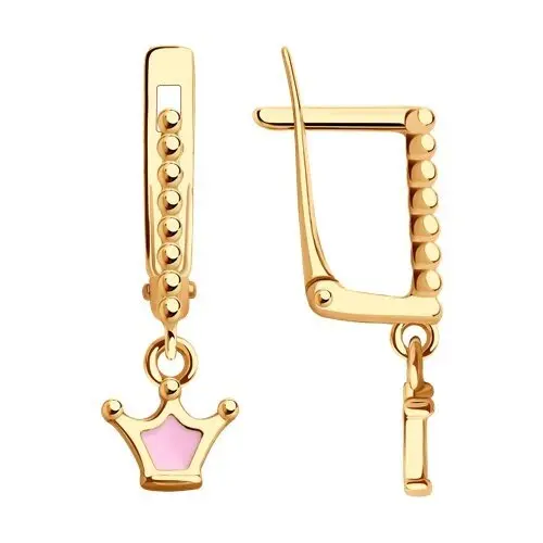 Серьги детские из красного золота