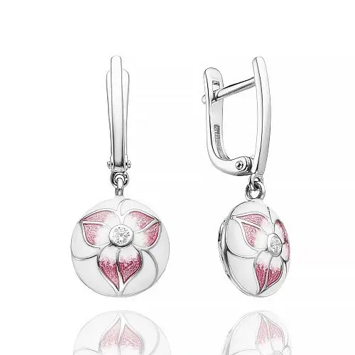 Серьги с английским замком из серебра