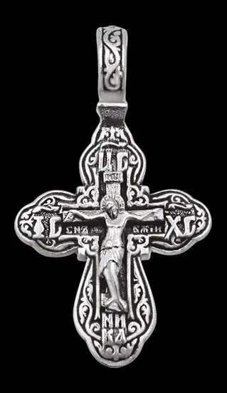 Подвеска крест из серебра