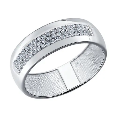 Кольцо декоративное из белого золота